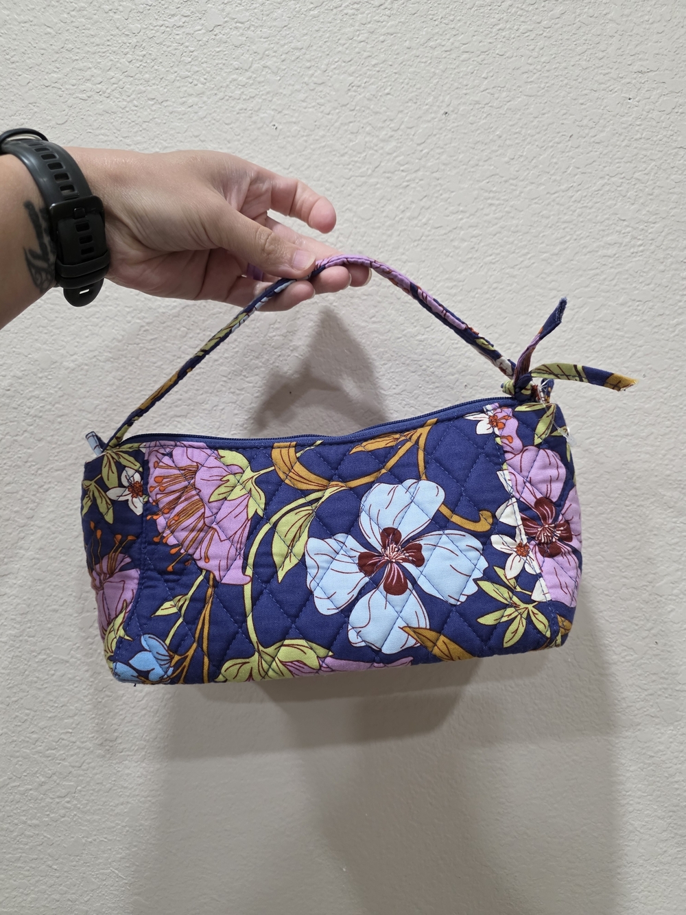 Vera Bradley Navy Floral Quilted Shoulder Bag